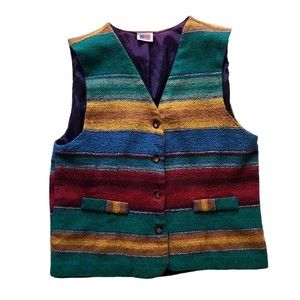 Tracey Evans Vest Women's  5/6 Southwestern Aztec Lined Rodeo Colorful Vintage